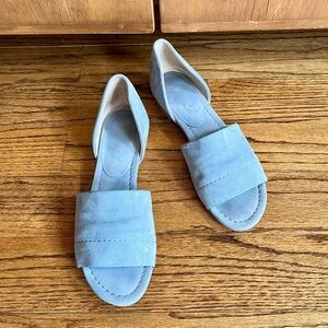 Splendid Suede Sandals, Blue Gray, 8.5